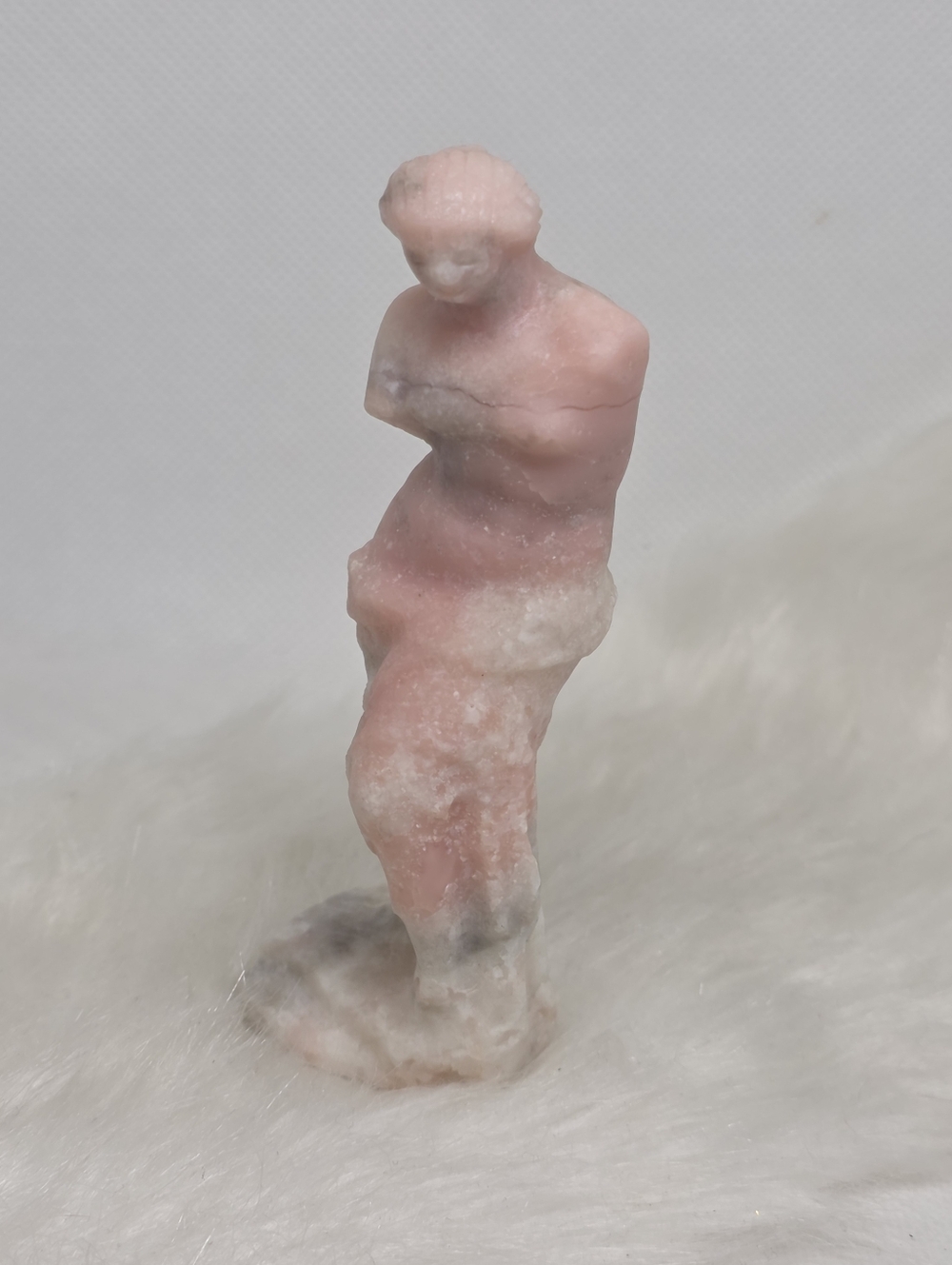 Pink Opal Goddess Carving Statue 4.08” Feminine Crystal Figurine Divine Feminine
